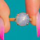 14ct Gold Star Sapphire Cabochon Ring, 6.45ct Natural Greyish-Blue Star Sapphire