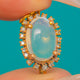 14ct Gold Moonstone Diamond Cluster Pendant