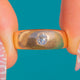 Chunky 15ct Gold Flush-Set Old Mine-Cut Diamond Band Ring