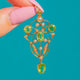 15ct Gold Art Nouveau Peridot Pearl Drop Pendant
