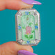 SIGNED BM & CO Art Deco Enamel Pink Flowers, Green & Forget-Me-Not Panel Locket