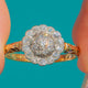 Antique 18ct Gold Diamond Cluster Ring, 0.50ct