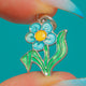 Dainty 1930's Silver Enamel Forget-Me-Not Flower Charm