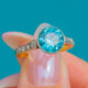 1930's 18ct Gold & Platinum Zircon Ring Rose-Cut Diamond Shoulders, 1.95ct Starlite Blue Zircon