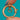 Edwardian Gold-plated bolt ring clasp, close front view of the raised collars and jump ring