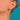 Long Gold earring worn
