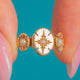 Victorian Pearl dress ring with three star-set panels