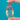 Amy Sandheim Arts and Crafts Era Faceted Citrine Pear Pendant, with Star Sapphire & Moonstone — front on blue