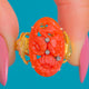 STUNNING Art Deco 14ct Gold Carved Coral "Flowers" & Diamond Ring, front view of carved Coral flowers and Diamonds