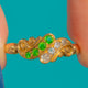 RARE Antique 18ct Gold Diamond Demantoid Garnet Gypsy Ring