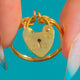 9ct Gold Double Band Lover's Knot Heart Padlock Ring