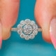 Edwardian 18ct White Gold Diamond Daisy Cluster Ring, 0.50ct