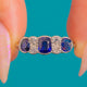 Art Deco 18ct Gold & Platinum Bezel-Set Sapphire Diamond Ring