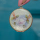 Beautiful Antique Silver Hand-Painted Shimmering Rose Enamel Locket