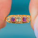 Early Victorian 18ct Gold Garnet & Chrysoberyl Hoop Ring, c.1850
