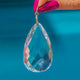 Antique Silver Faceted Rock Crystal Pear Pendant, 61.90ct