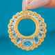Antique 18ct Gold Aquamarine Diamond Pendant 3.90ct