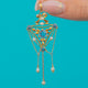 Edwardian 9ct Gold Pearl & Blue Paste Bow Pendant