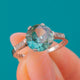 Art Deco 18ct Gold & Platinum Zircon Diamond Ring, 2.70ct Zircon