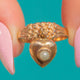 9ct Gold Pearl Heart Keeper Ring