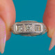 Art Deco 14ct Gold Three Stone Old European-Cut Diamond Engagement Ring c.1920s