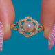 Antique 15ct Gold Openwork Pearl Diamond Cluster Ring