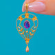 Edwardian 9ct Gold Amethyst Lavalier Drop Pendant