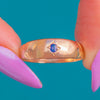 9ct Gold Sapphire Star-Set Gypsy Ring