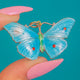 John Atkins Powder Blue Enamel Sterling Silver Butterfly Pendant