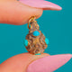 15ct Gold Victorian Turquoise Flowers Charm, c.1870
