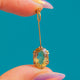 9ct Gold Citrine Knife Edge Charm