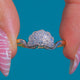 RARE 18ct Gold Platinum Art Deco Diamond Fan Engagement Ring