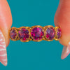 Antique 18ct Gold Garnet Half Hoop Ring, c.1860