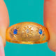 18ct Gold Star-Set Sapphire Diamond Gypsy Trilogy Ring c.1903