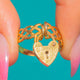 Antique 9ct Gold Lover's Knot Heart Padlock Ring