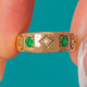 Antique 9ct Gold Green Paste & Pearl Gypsy Ring c.1894