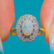 Vintage 18ct Gold Oval Opal Cabochon Diamond Cluster Ring