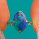 1920's Art Deco 18ct White Gold Black Opal Solitaire Ring, 2.45ct Black Opal