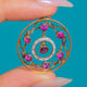 Edwardian 9ct Gold Pink Garnet & White Enamel Roundel Pendant