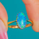 Antique Victorian 9ct Gold Black Opal Solitaire Ring
