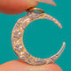 Antique 9ct Gold Crescent Moon Charm with Flowers