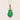 Art Deco Green Paste Marcasite Drop Pendant, with 18.5" Chain