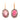 Georgian Pink Foiled Paste Oval Button Earrings