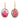 Georgian Pink Foiled Paste Oval Button Earrings, 9ct Gold Hooks
