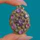 Austro-Hungarian Foiled Amethyst & Pearl Locket in Gilded Silver