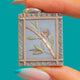 Victorian Aesthetic Silver Rectangle Locket, Butterfly & Bamboo 9ct Gold Motif