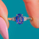 9ct White Gold 1.20ct Tanzanite Ring Baguette Diamond Shoulders