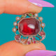 Austro-Hungarian Silver Garnet, Pearl & Emerald Pendant