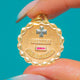 French 18ct Gold Augis 'Qu'Hier Que Demain' Bordered Medallion Pendant