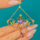 RARE 9ct Gold Suffragette Amethyst Peridot Pearl Drop Pendant c.1900-1915